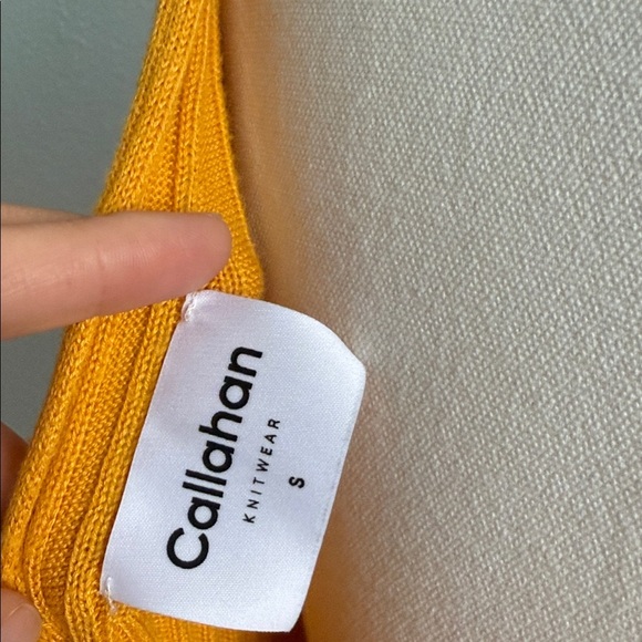 Callahan Revolve Frankie Yellow Mango Knit Dress Cozy Fall Size Small - Picture 5 of 6